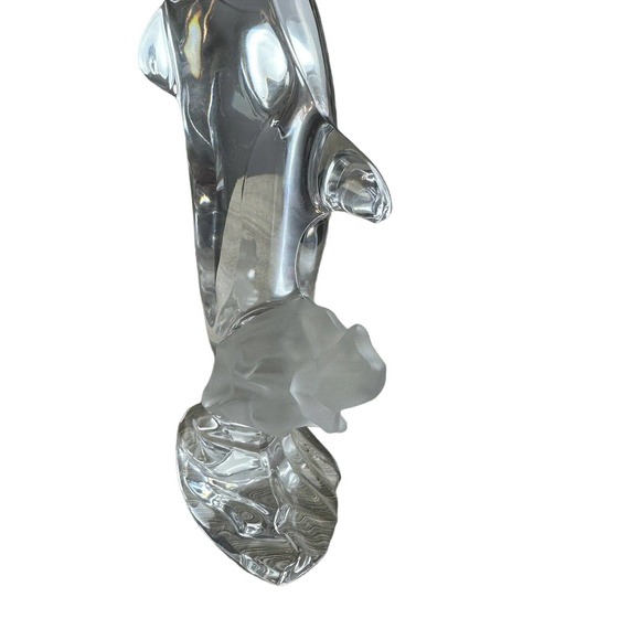 VTG LENOX Crystal Dolphin Figurine with sticker 1994 Retired Frosted & Clear EUC - Picture 5 of 6